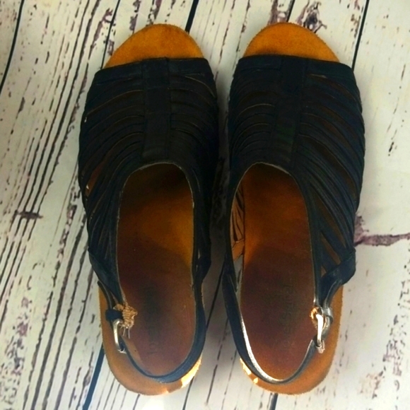 Josef Seibel Sunny Black Leather Strappy Sandal 8 - Picture 4 of 7